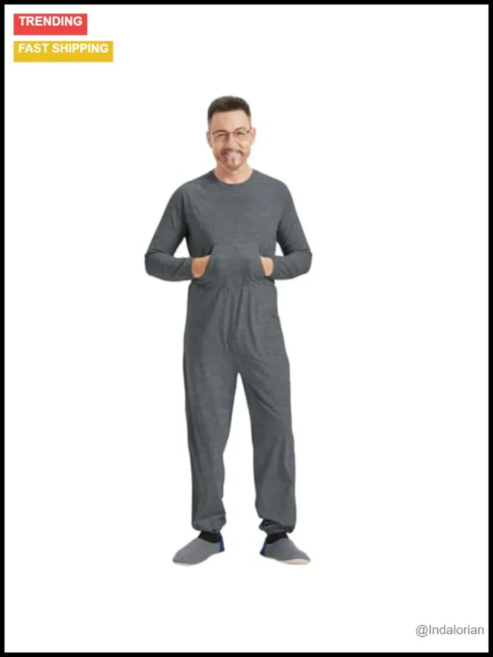 Dementia Anti Strip Sleepwear Back Zipper Adaptive Onesie Cotton Spandex